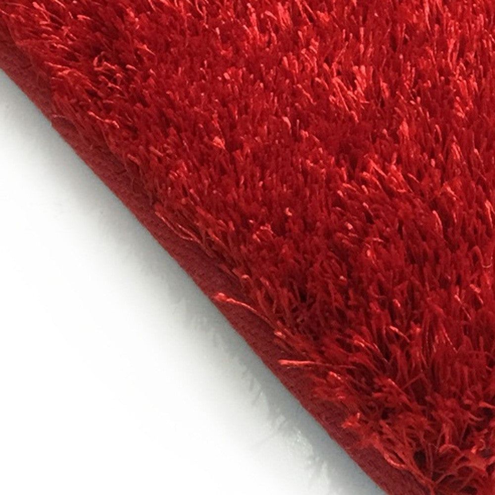 5' x 7' Red Shag Hand Tufted Area Rug