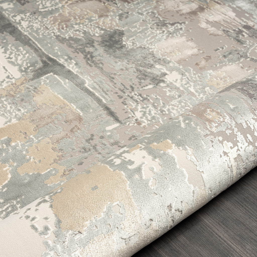 5' x 8' Gray and Beige Abstract Area Rug