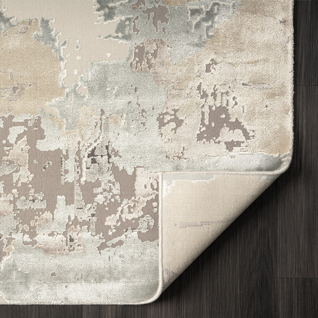 5' x 8' Gray and Beige Abstract Area Rug