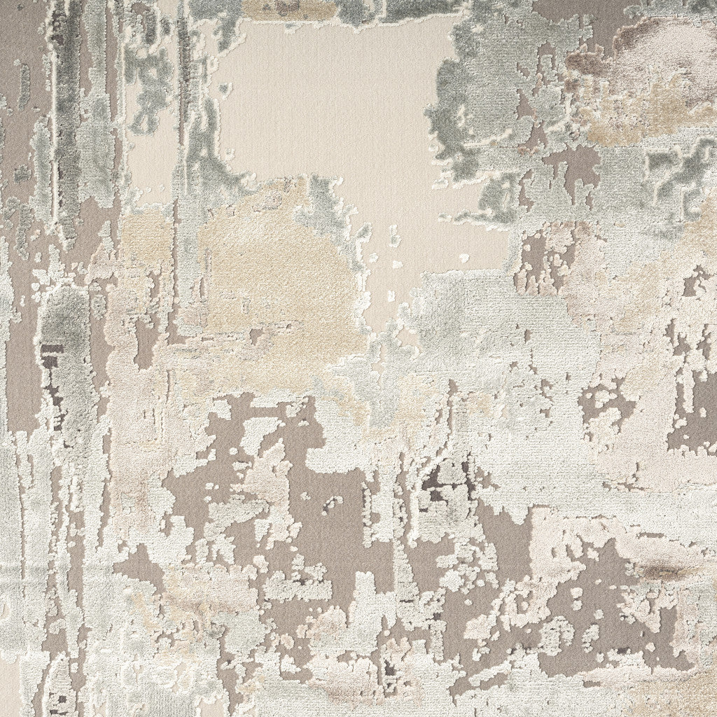 5' x 8' Gray and Beige Abstract Area Rug