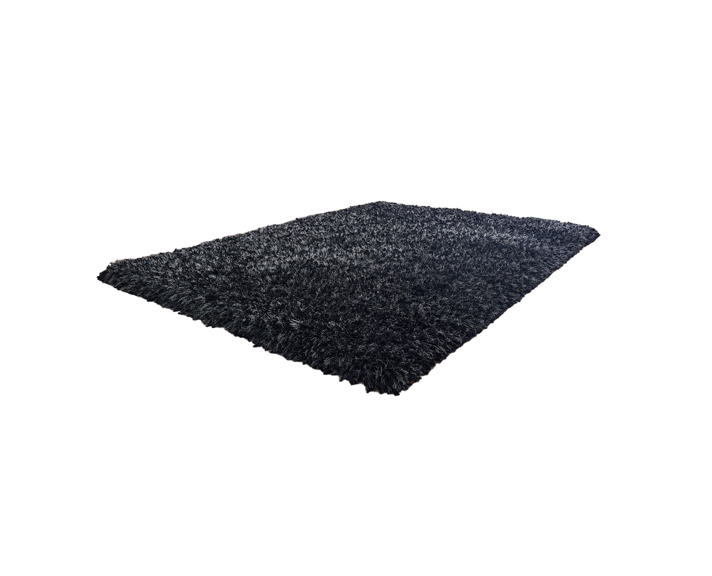 5' x 7' Black Shag Hand Tufted Area Rug