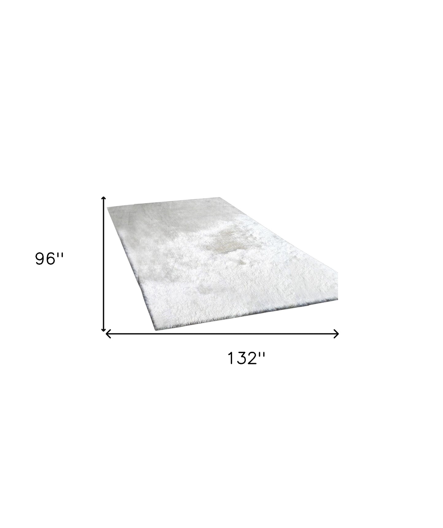 8' x 11' White Shag Hand Tufted Area Rug