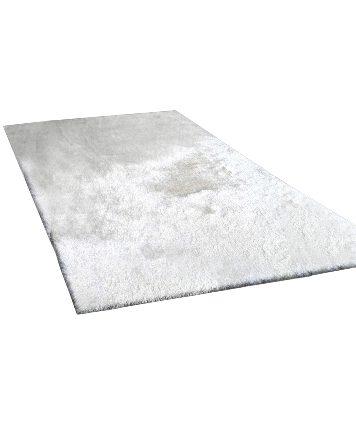 8' x 11' White Shag Hand Tufted Area Rug
