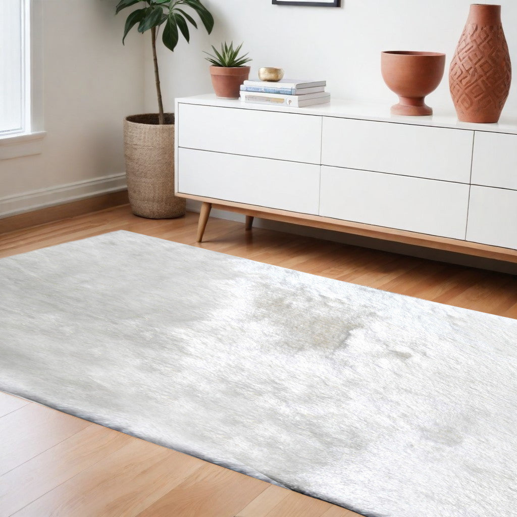 8' x 11' White Shag Hand Tufted Area Rug