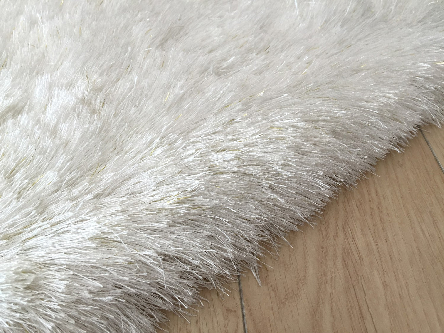 8' x 11' White Shag Hand Tufted Area Rug