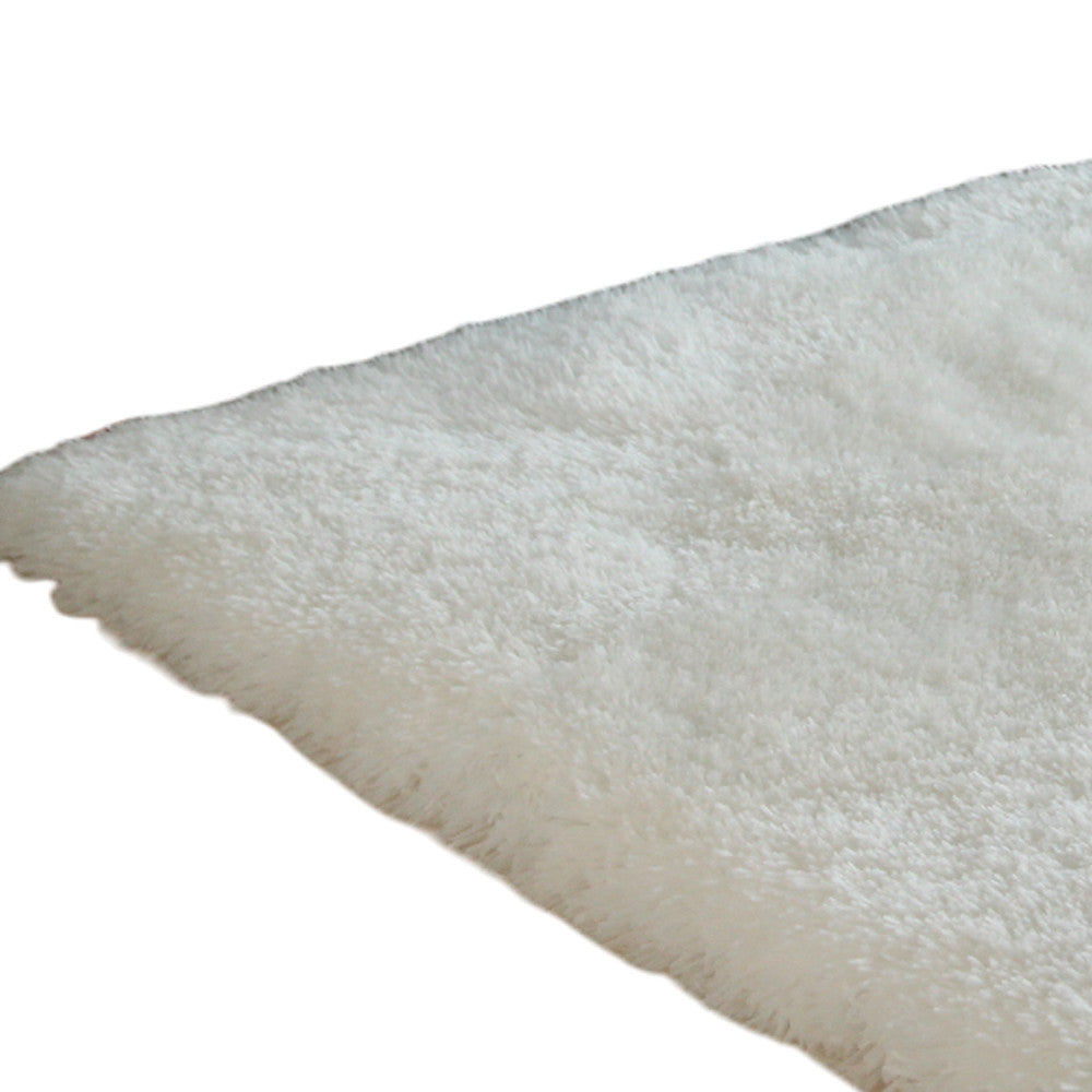 5' x 7' White Shag Hand Tufted Area Rug
