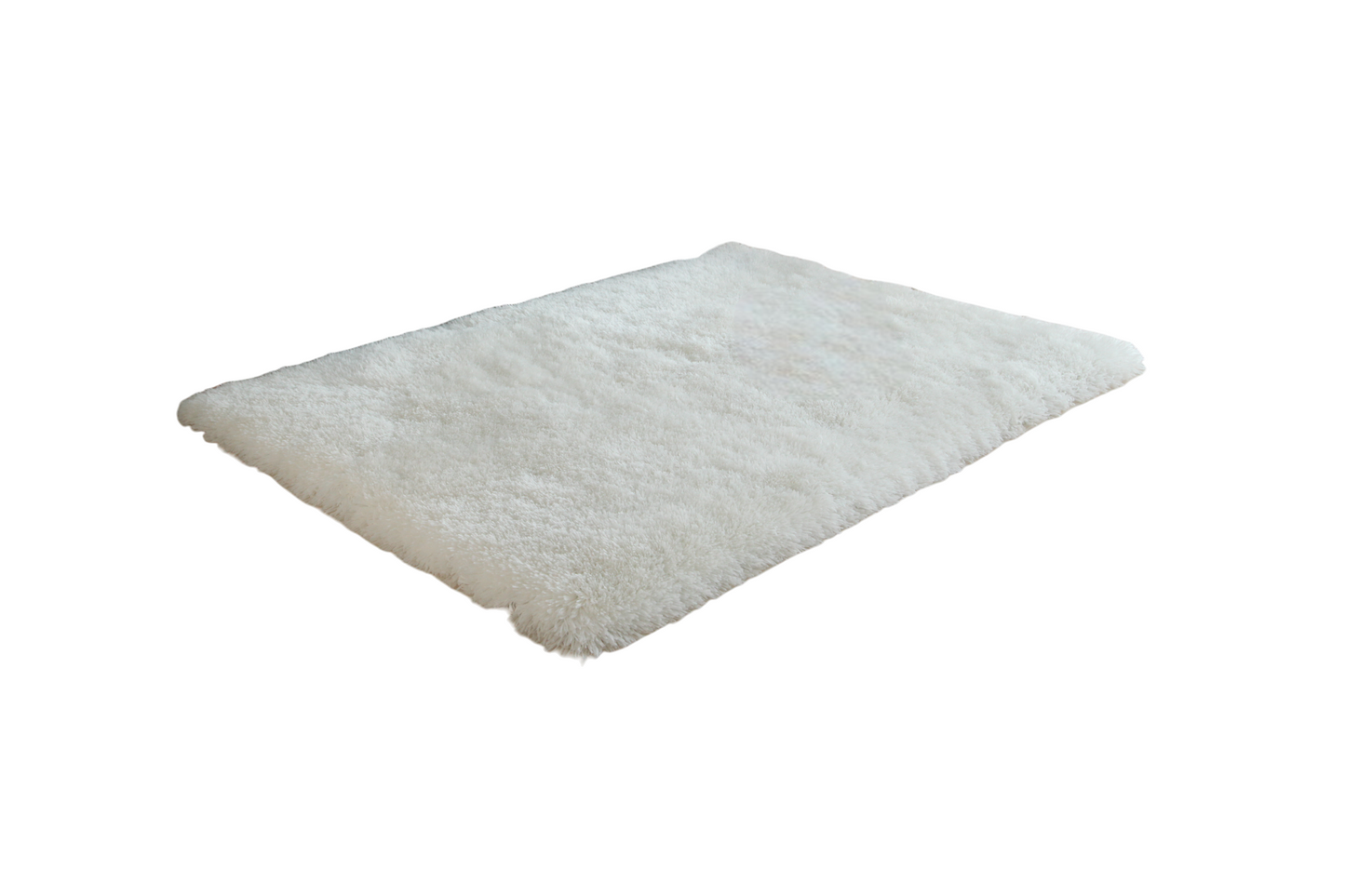5' x 7' White Shag Hand Tufted Area Rug