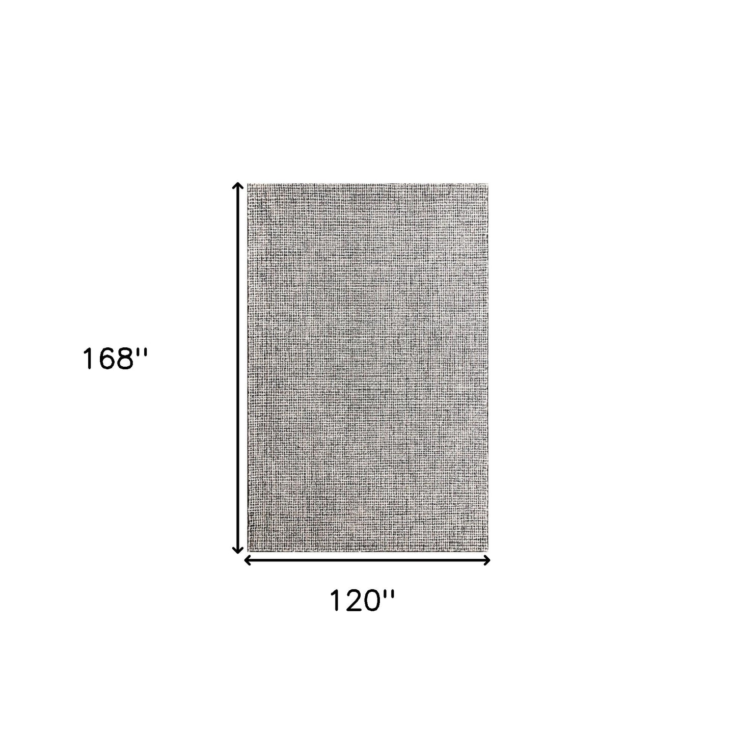 10' x 14' Gray and Ivory Wool Checkered Hand Tufted Area Rug