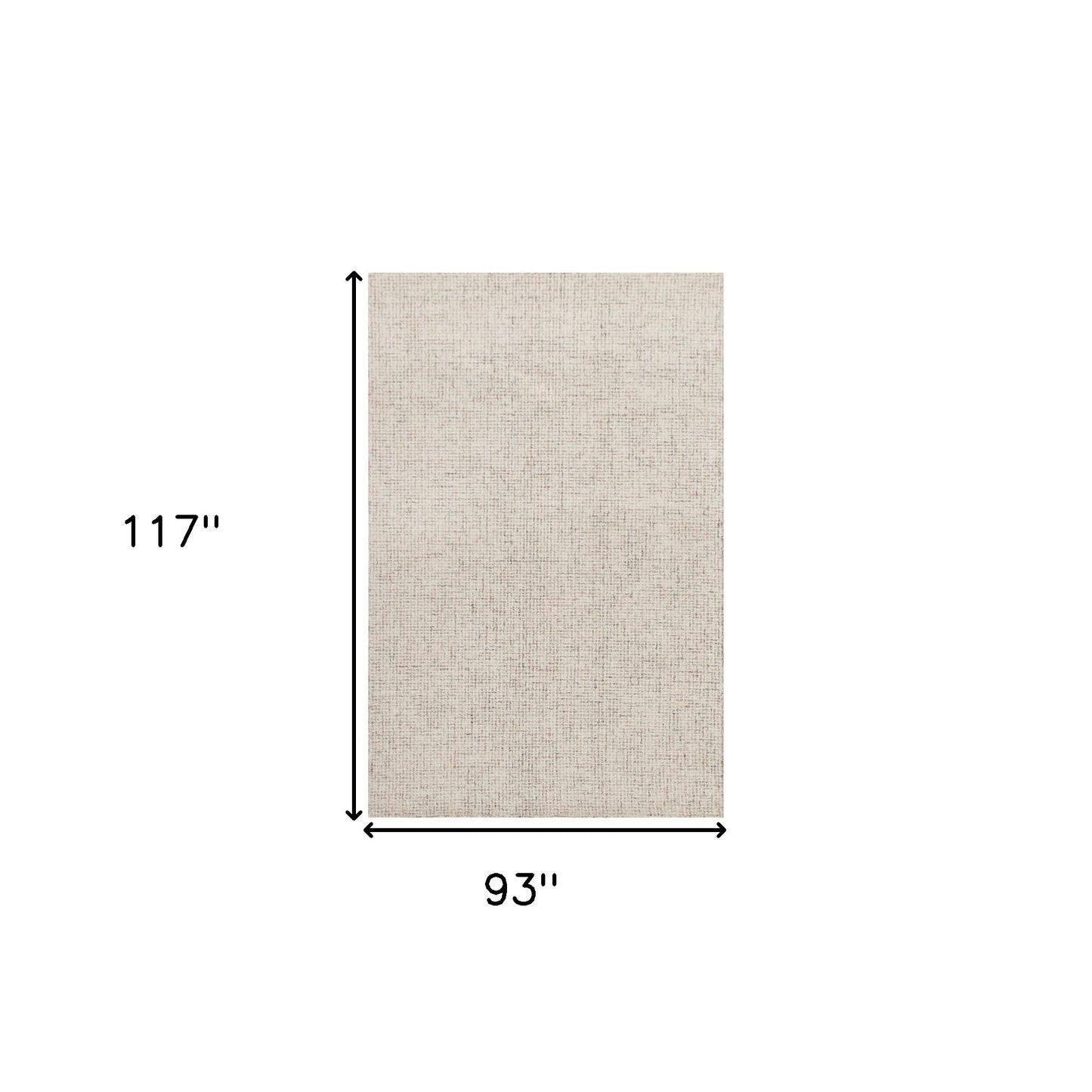 8' x 10' Beige and Brown Wool Abstract Hand Tufted Area Rug