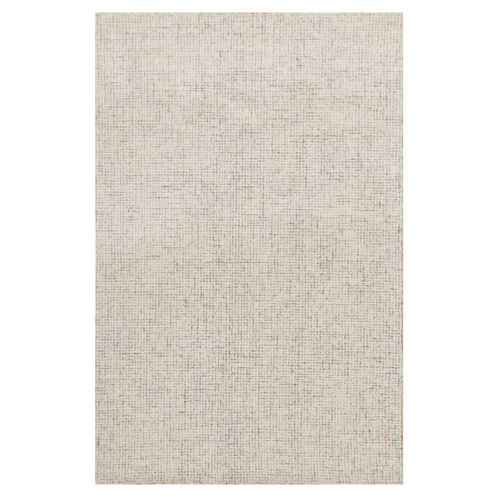 8' x 10' Beige and Brown Wool Abstract Hand Tufted Area Rug
