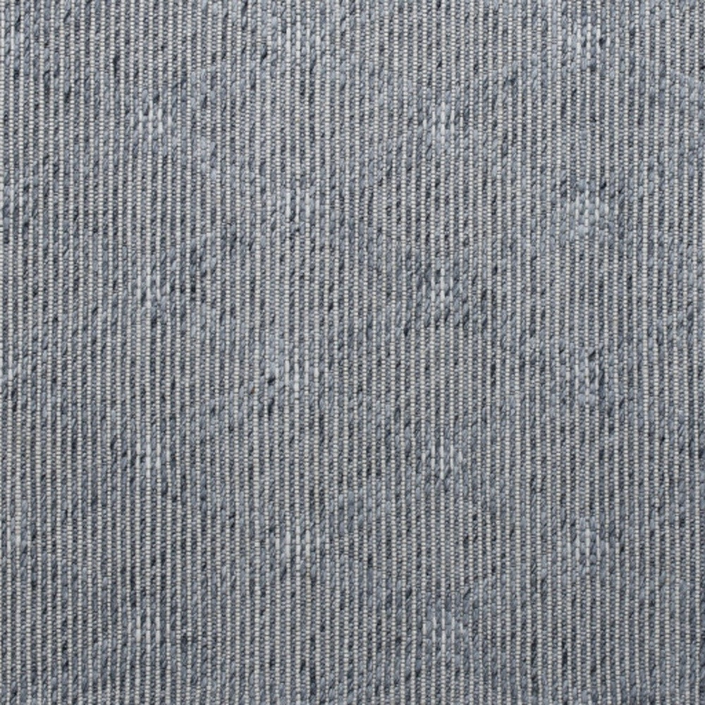 10' x 14' Blue and Ivory Wool Geometric Hand Woven Area Rug