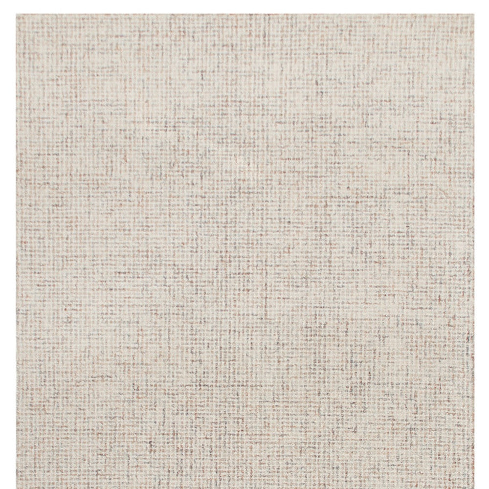 8' x 10' Beige and Brown Wool Abstract Hand Tufted Area Rug