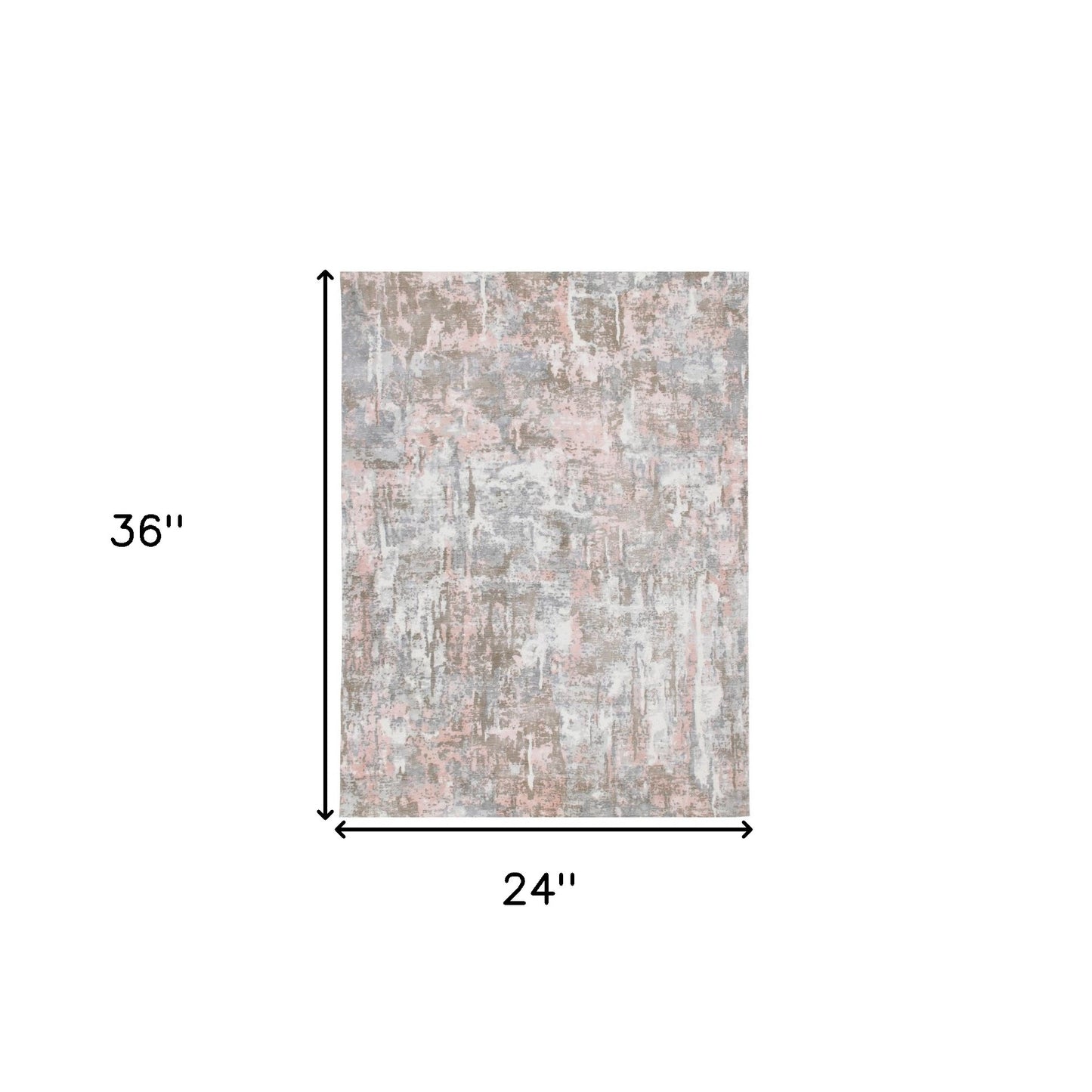 2' x 3' Gray and Pink Abstract Hand Loomed Area Rug