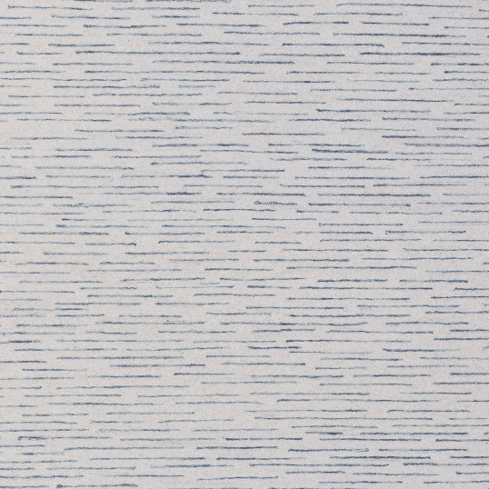10' x 14' Ivory and Blue Wool Striped Hand Tufted Area Rug