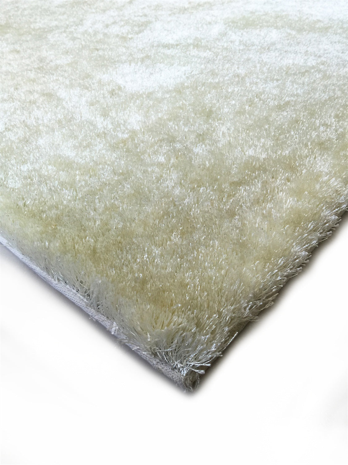 8' x 11' White Shag Hand Tufted Area Rug