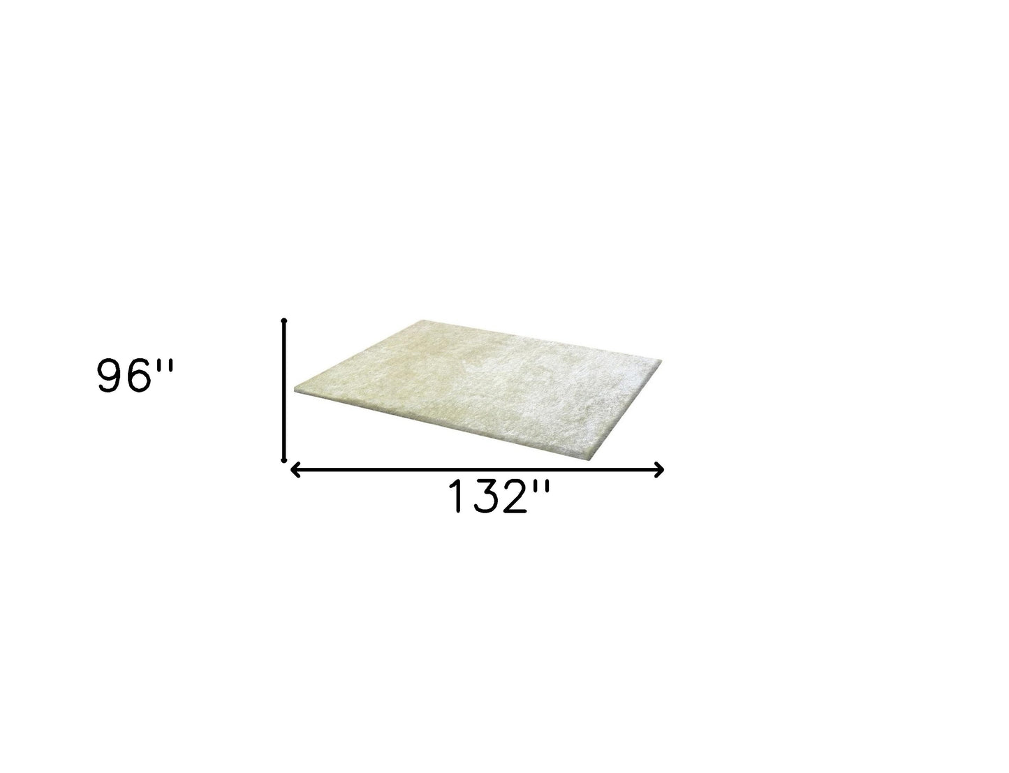 8' x 11' White Shag Hand Tufted Area Rug