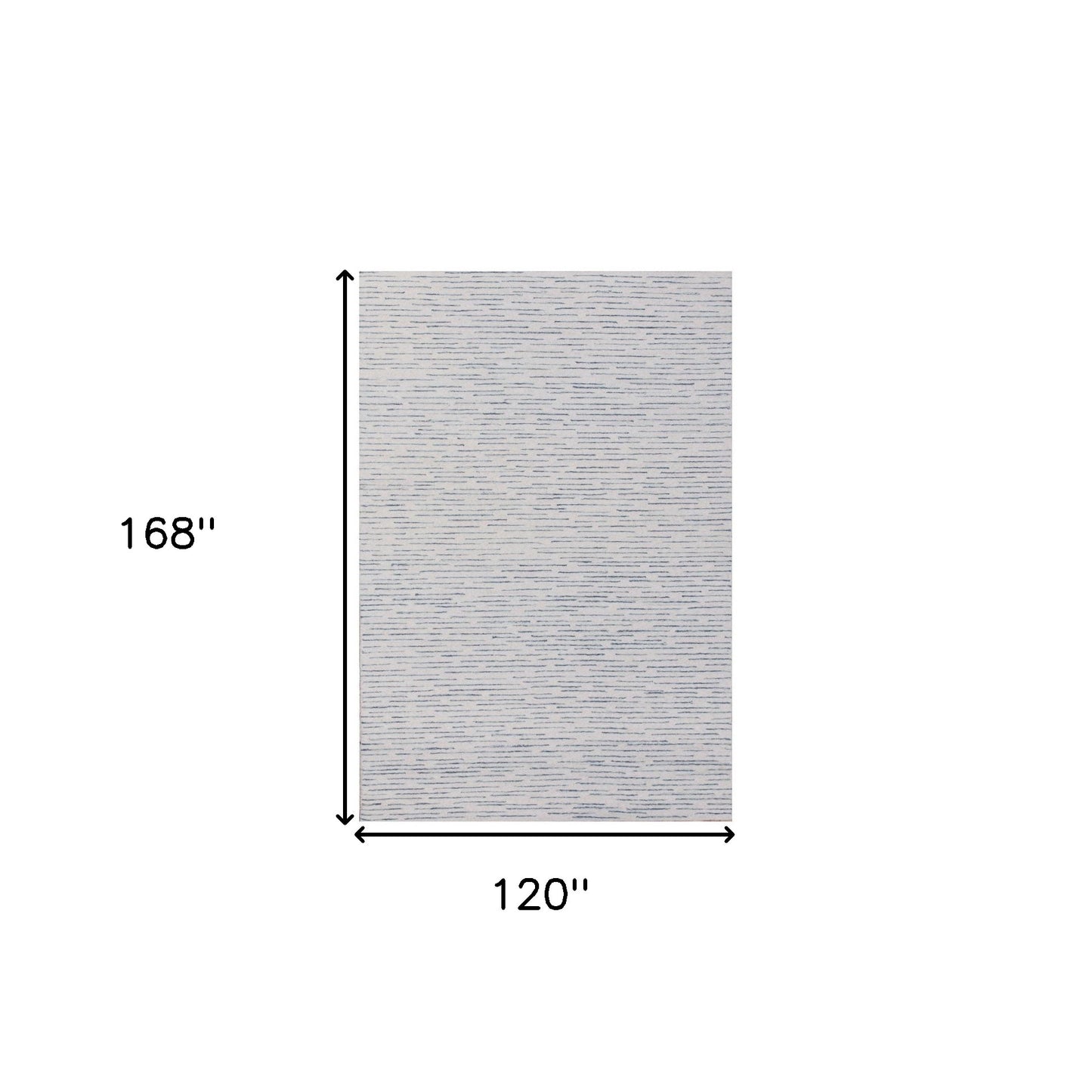 10' x 14' Ivory and Blue Wool Striped Hand Tufted Area Rug