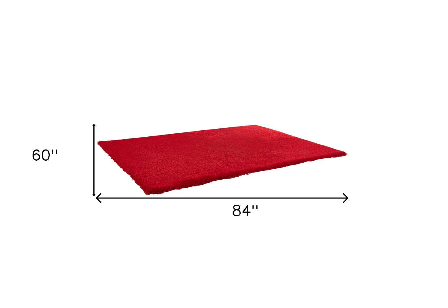 5' x 7' Red Shag Hand Tufted Area Rug