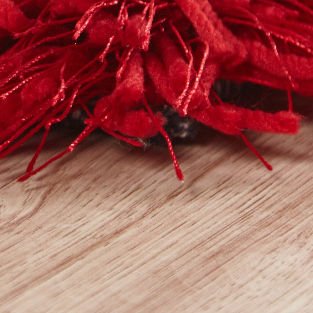5' x 7' Red Shag Hand Tufted Area Rug