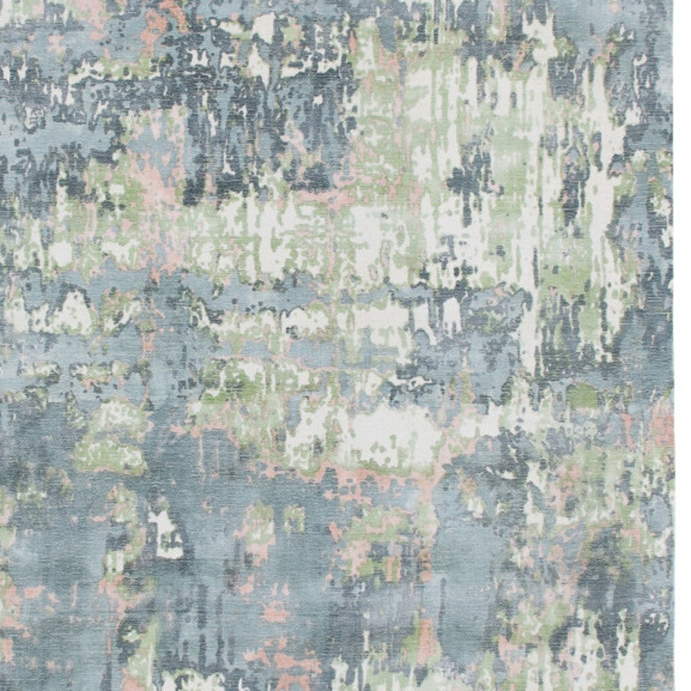 9' x 12' Gray and Yellow Abstract Hand Loomed Area Rug