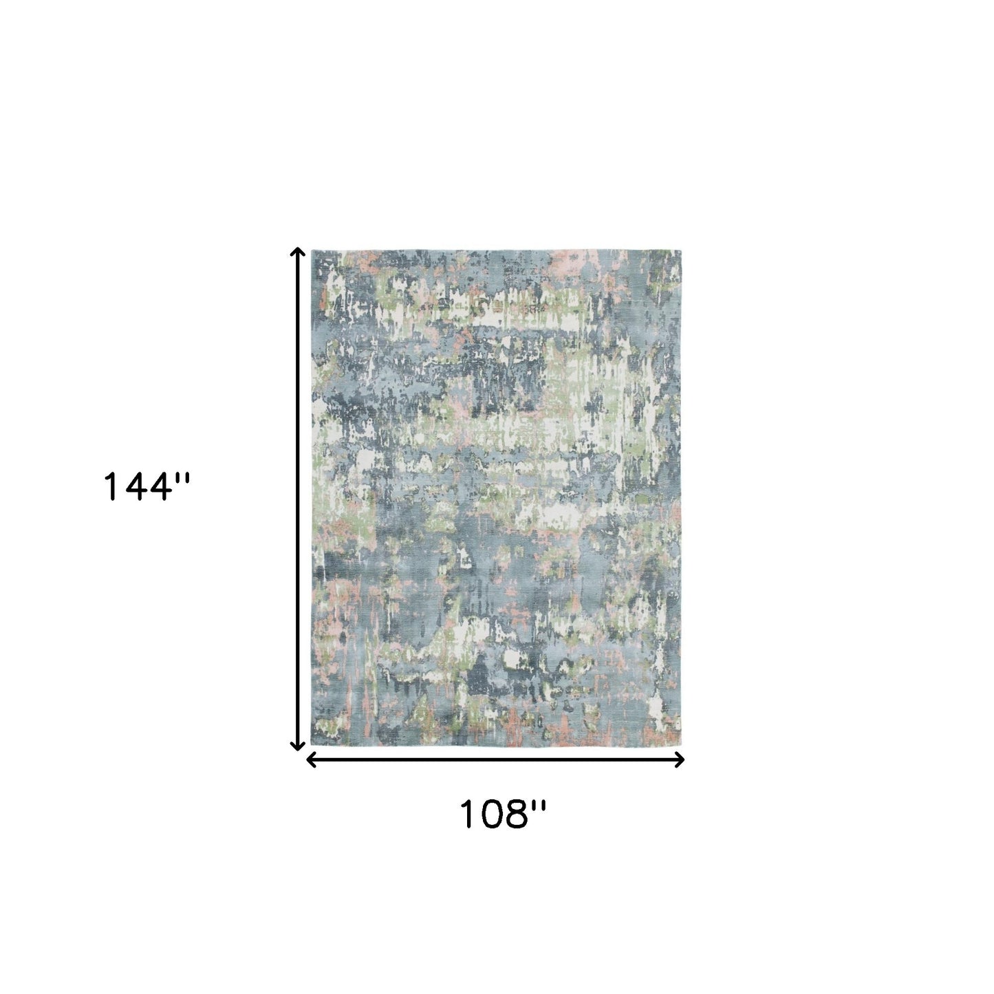 9' x 12' Gray and Yellow Abstract Hand Loomed Area Rug