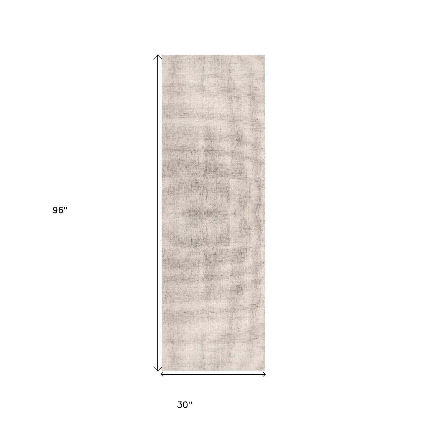 8' Runner Beige and Brown Wool Abstract Hand Tufted Runner Rug