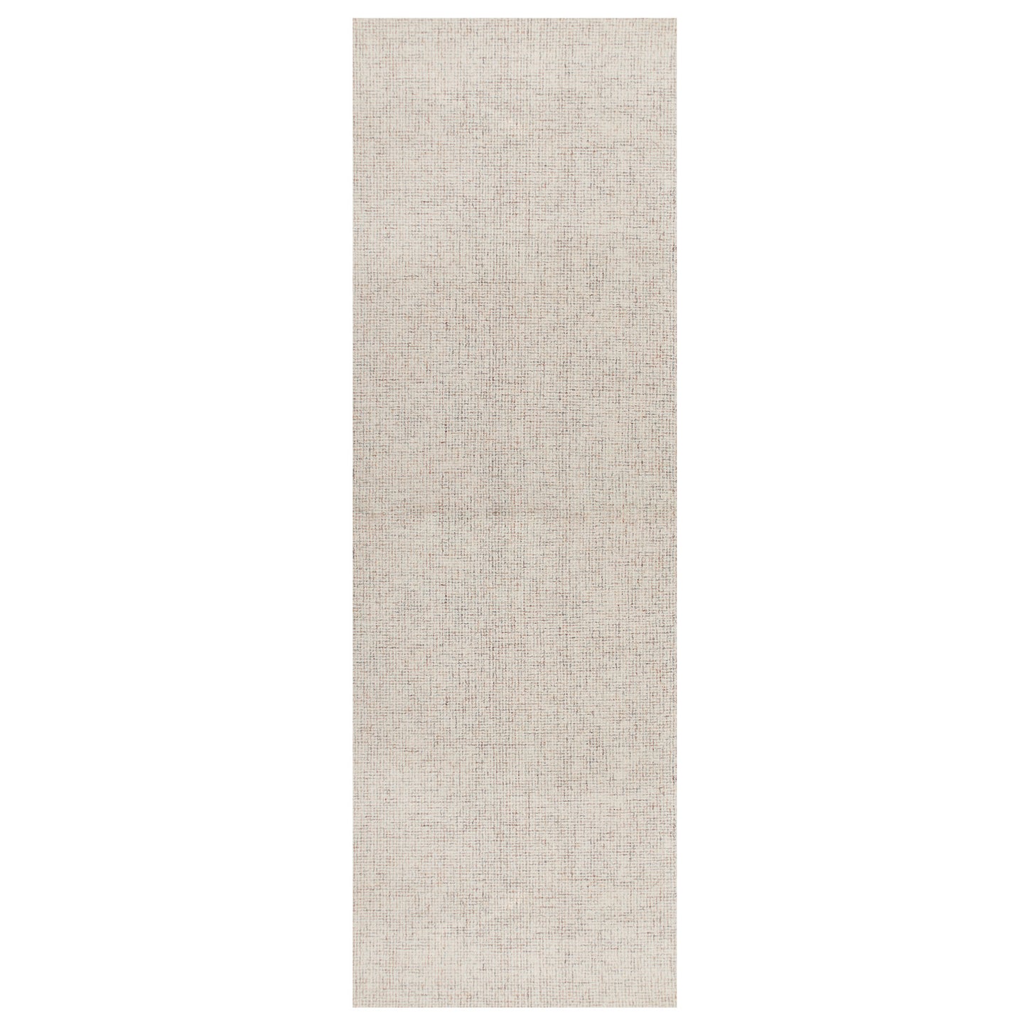 8' Runner Beige and Brown Wool Abstract Hand Tufted Runner Rug