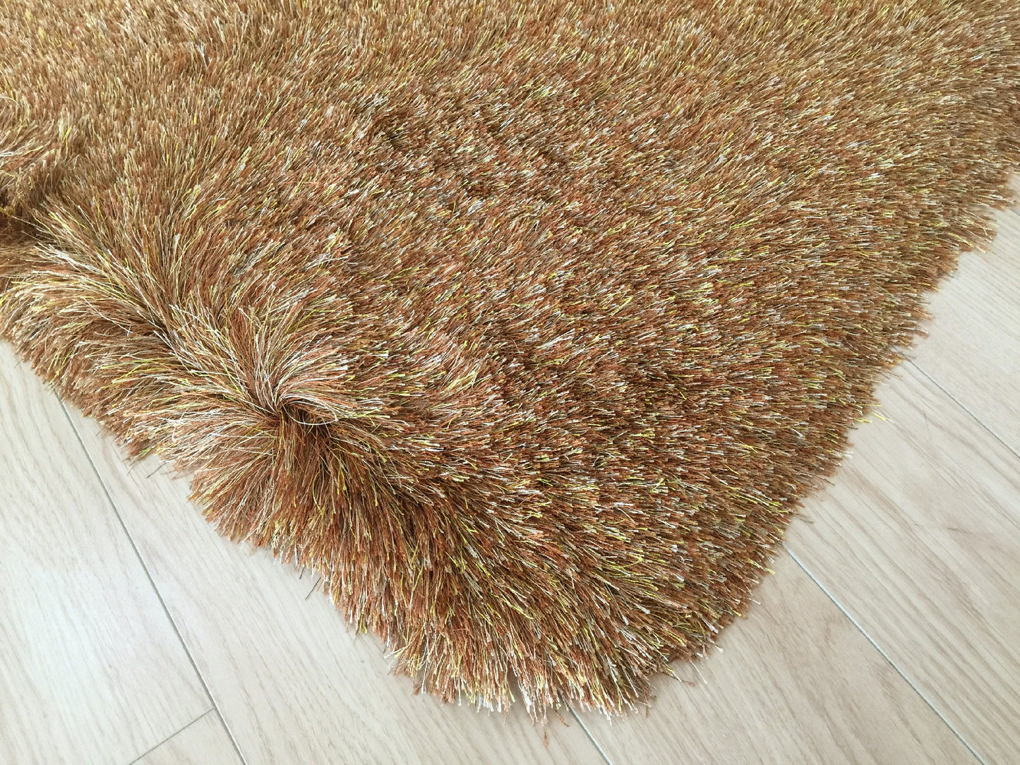 8' x 11' Gold Shag Hand Tufted Area Rug