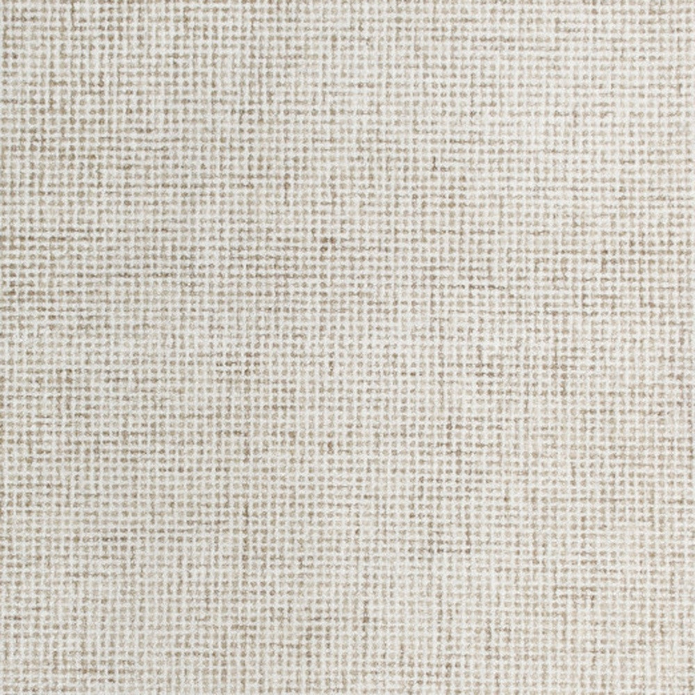 9' x 12' Beige and Ivory Wool Checkered Hand Tufted Area Rug