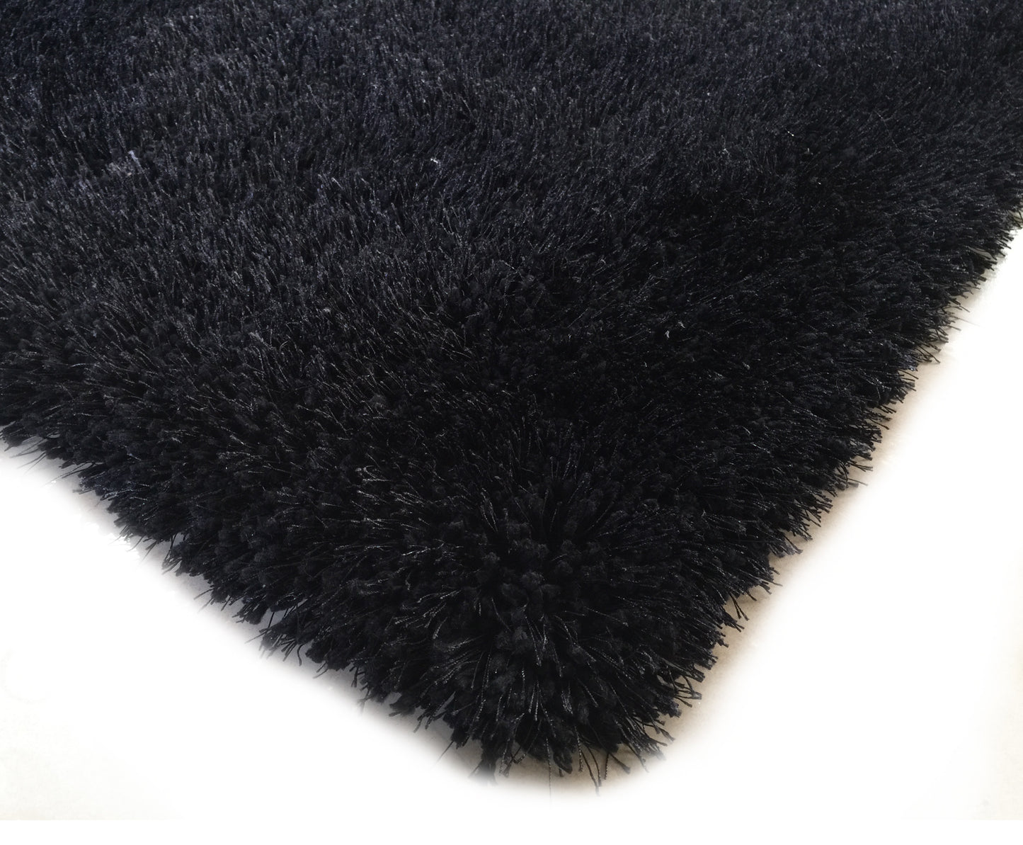 5' x 7' Black Shag Hand Tufted Area Rug