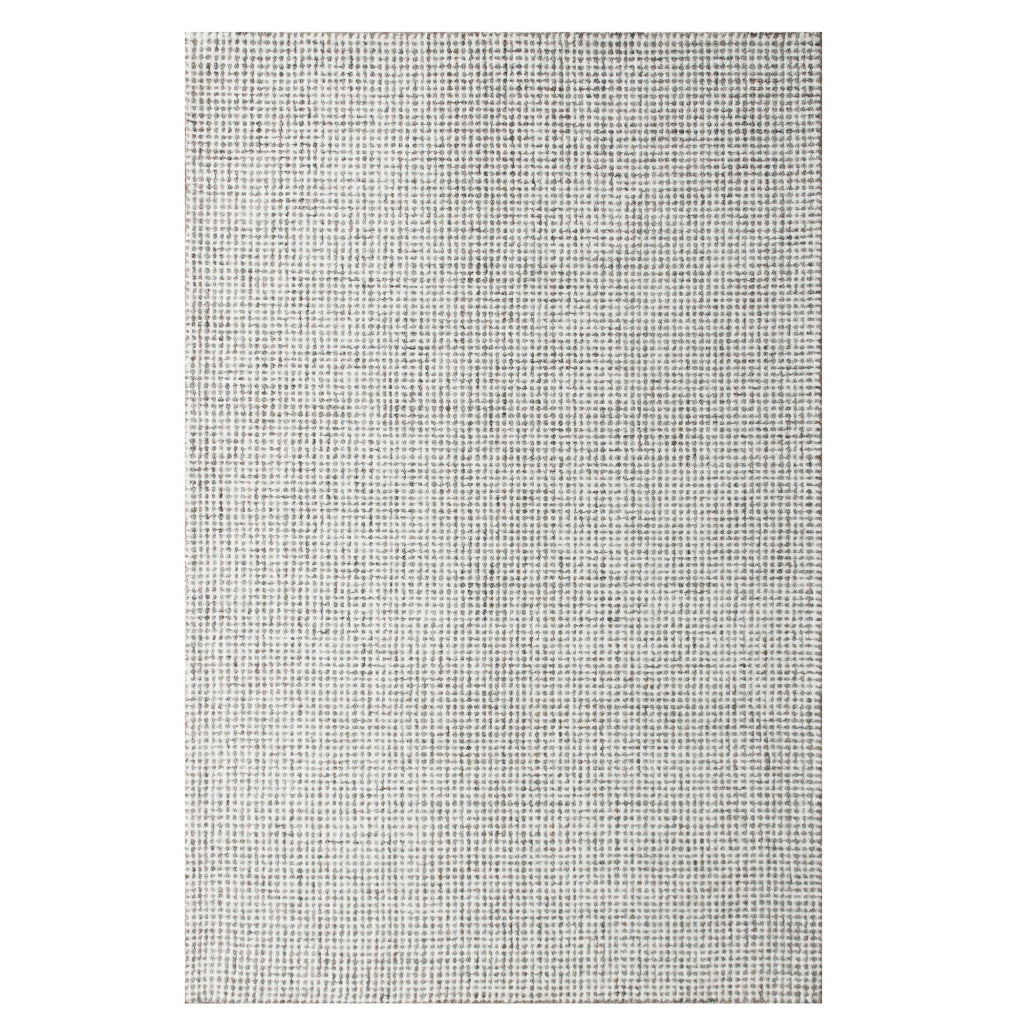 5' x 7' Gray and Ivory Wool Checkered Hand Tufted Area Rug