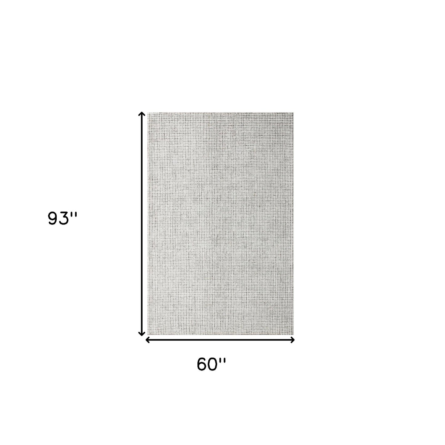5' x 7' Gray and Ivory Wool Checkered Hand Tufted Area Rug