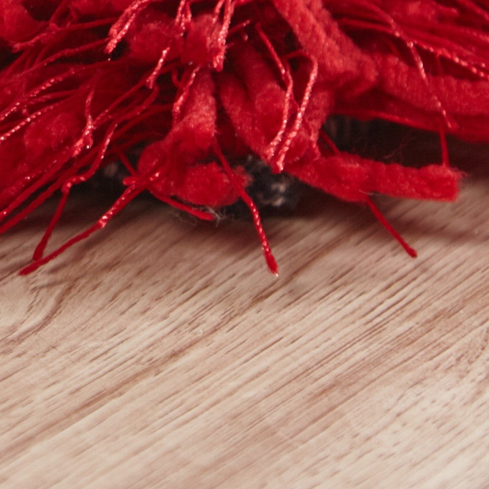 8' x 11' Red Shag Hand Tufted Area Rug
