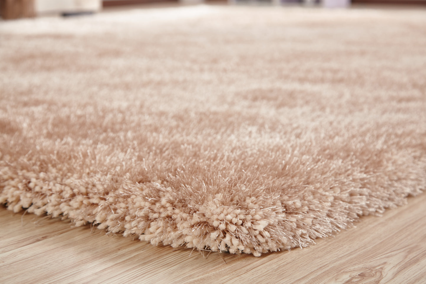 8' x 11' Beige Shag Hand Tufted Area Rug