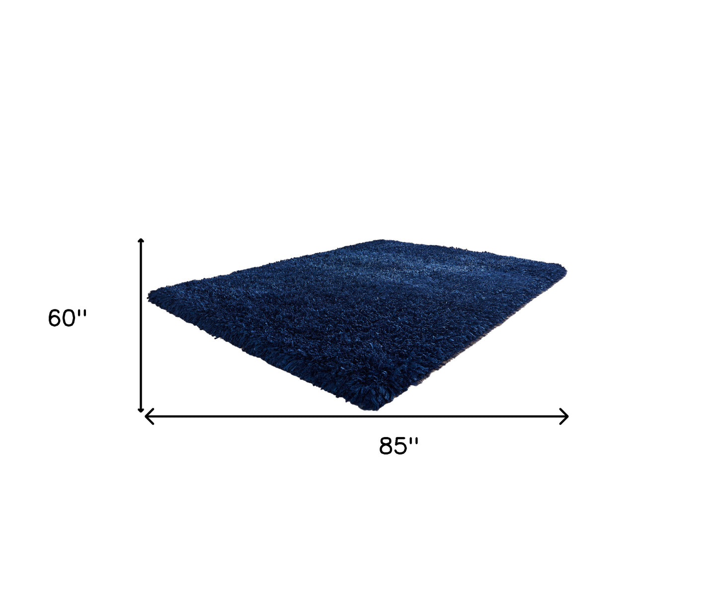 5' x 7' Navy Blue Shag Hand Tufted Area Rug