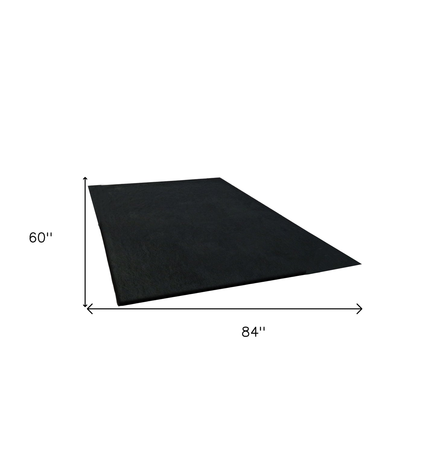 5' x 7' Black Shag Hand Tufted Area Rug