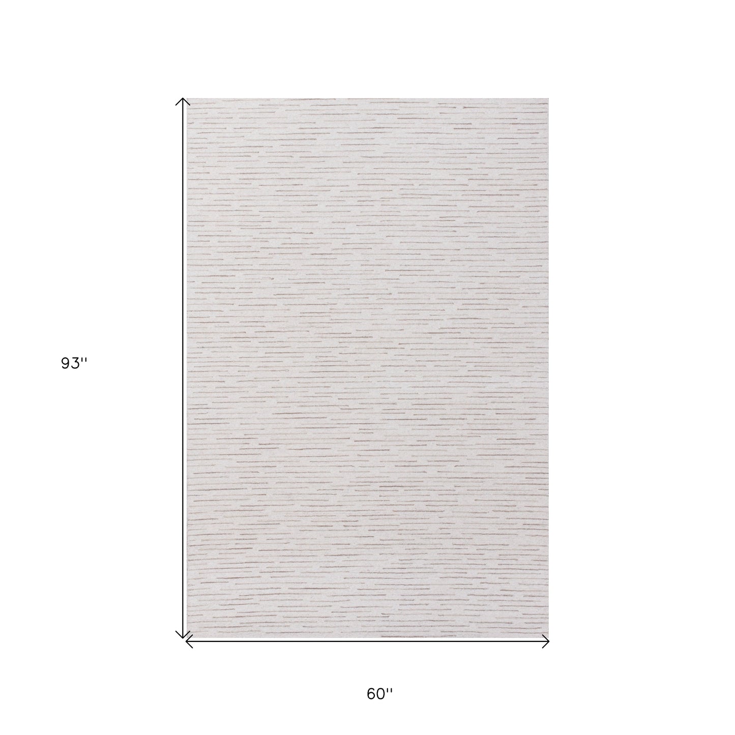 5' x 8' Beige and Ivory Wool Striped Hand Tufted Area Rug