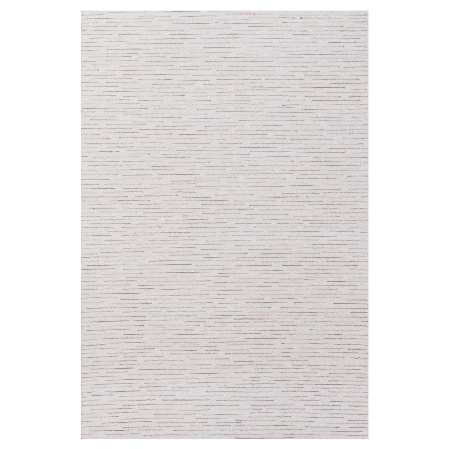 5' x 8' Beige and Ivory Wool Striped Hand Tufted Area Rug