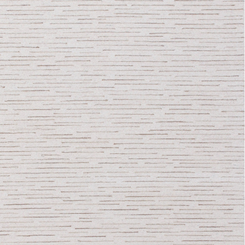 5' x 8' Beige and Ivory Wool Striped Hand Tufted Area Rug
