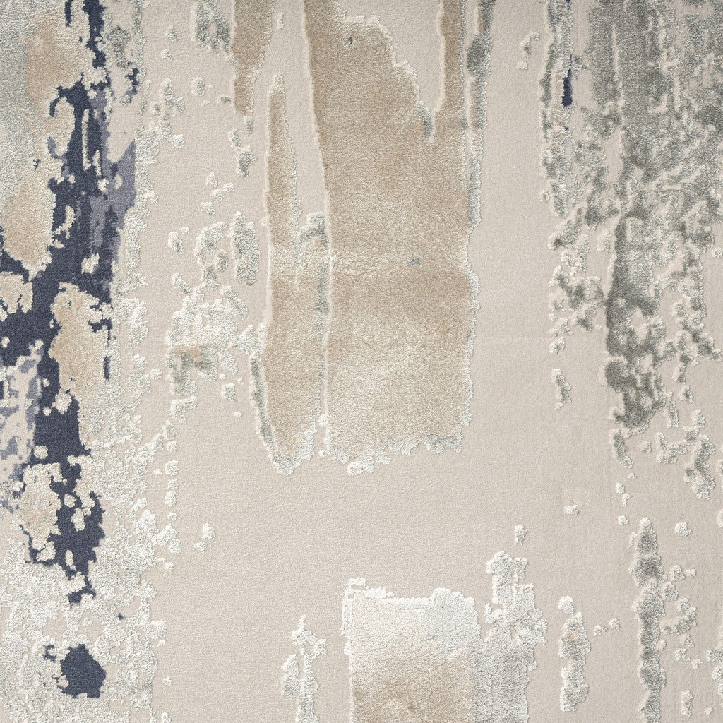 5' x 8' Blue and Beige Abstract Area Rug