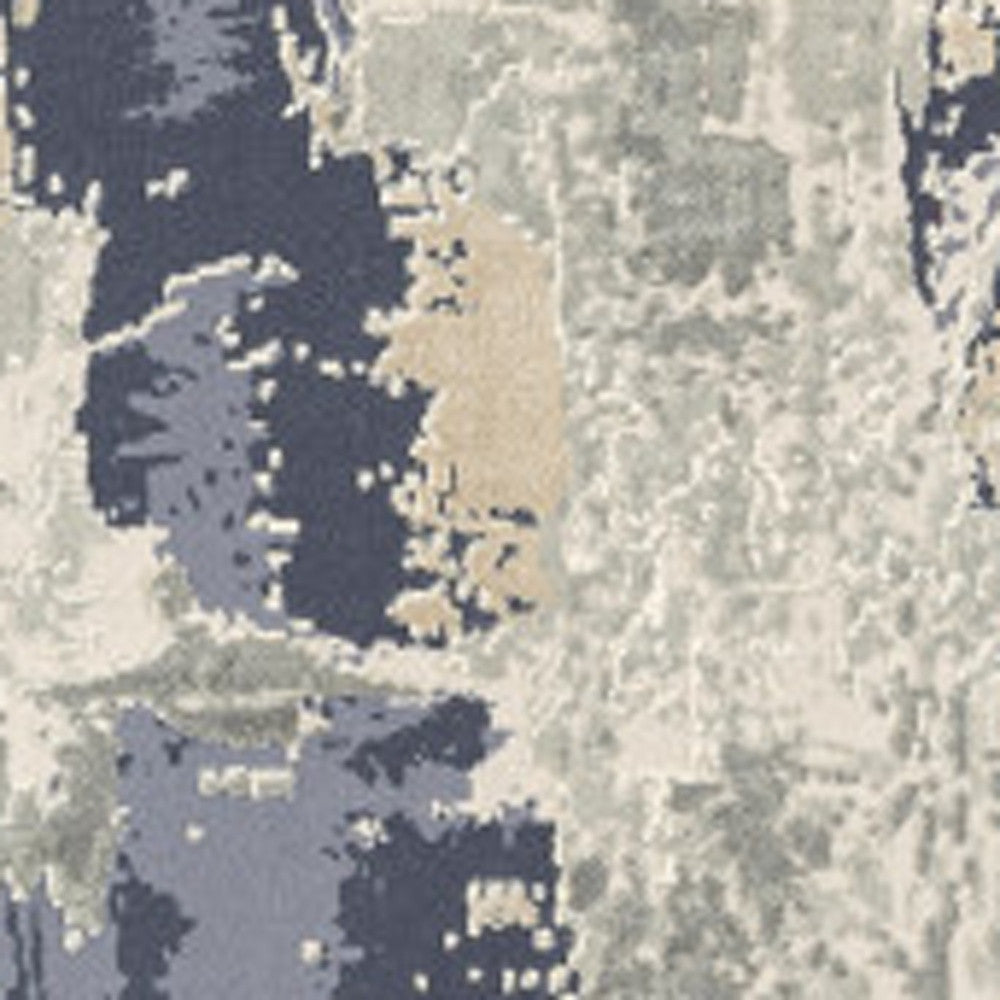 5' x 8' Blue and Beige Abstract Area Rug
