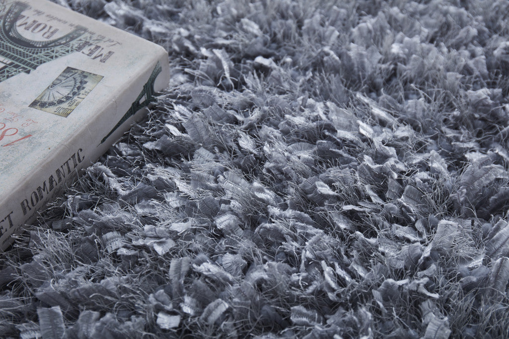 5' x 7' Silver Shag Hand Tufted Area Rug