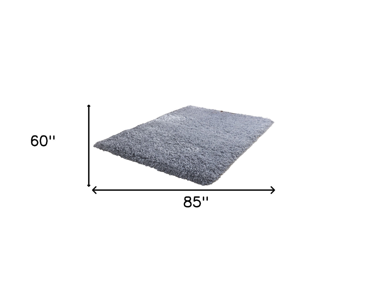 5' x 7' Silver Shag Hand Tufted Area Rug