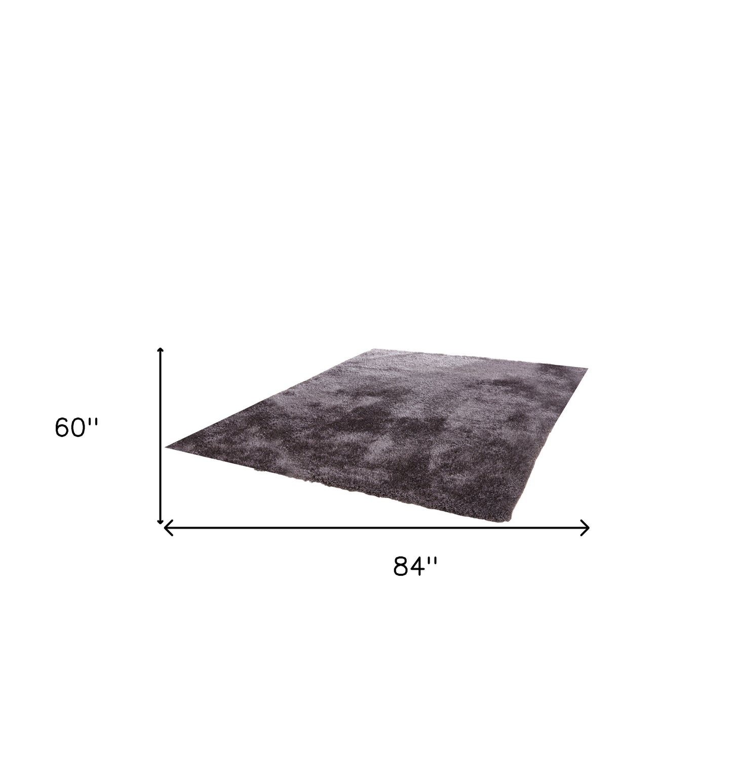 5' x 7' Gray Shag Hand Tufted Area Rug