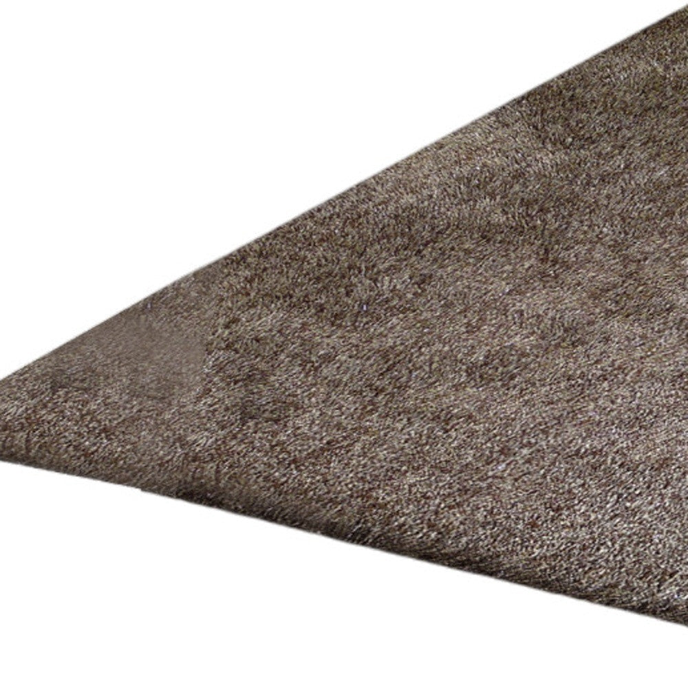 8' x 11' Brown Shag Hand Tufted Area Rug