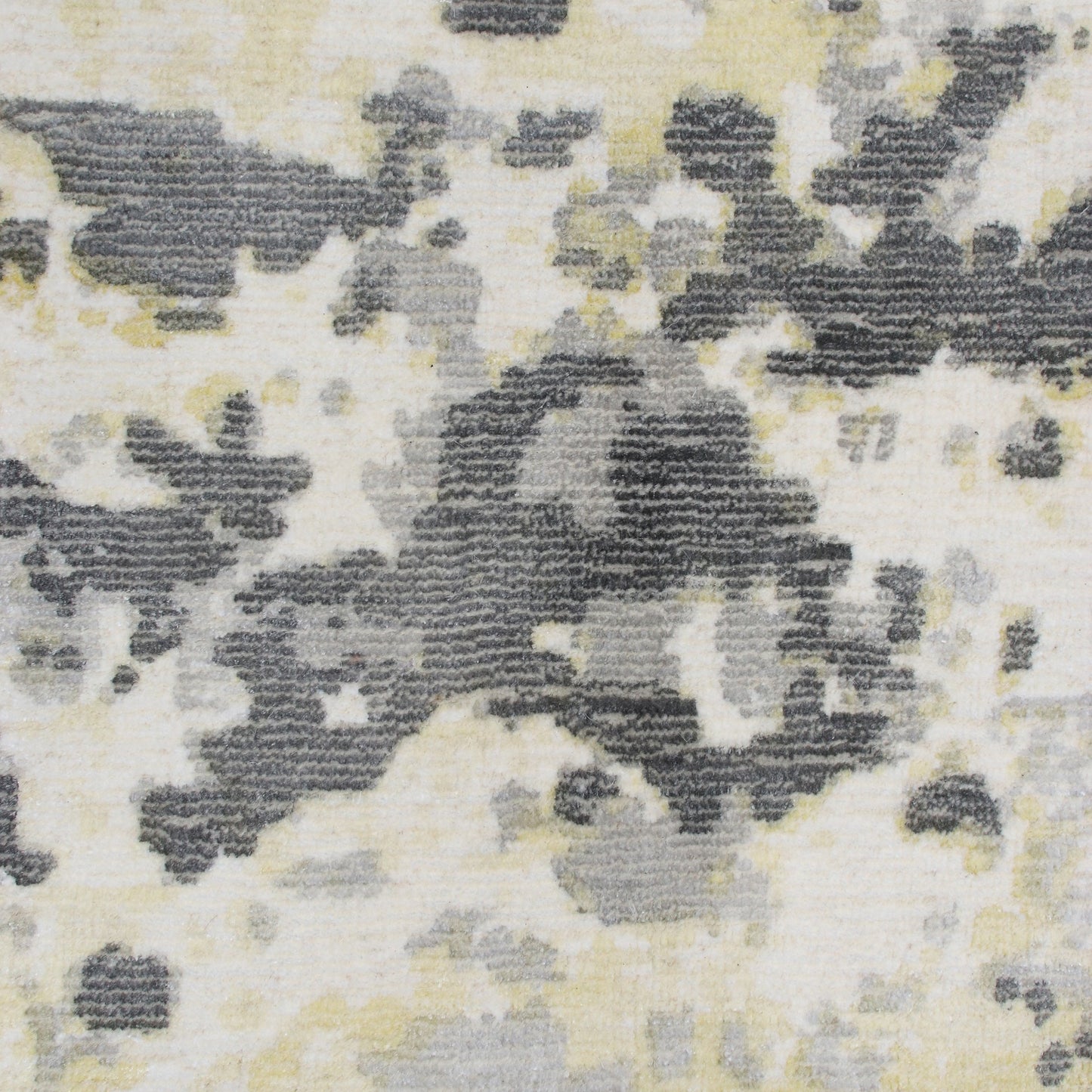 2' x 3' Gray and Yellow Abstract Hand Loomed Area Rug