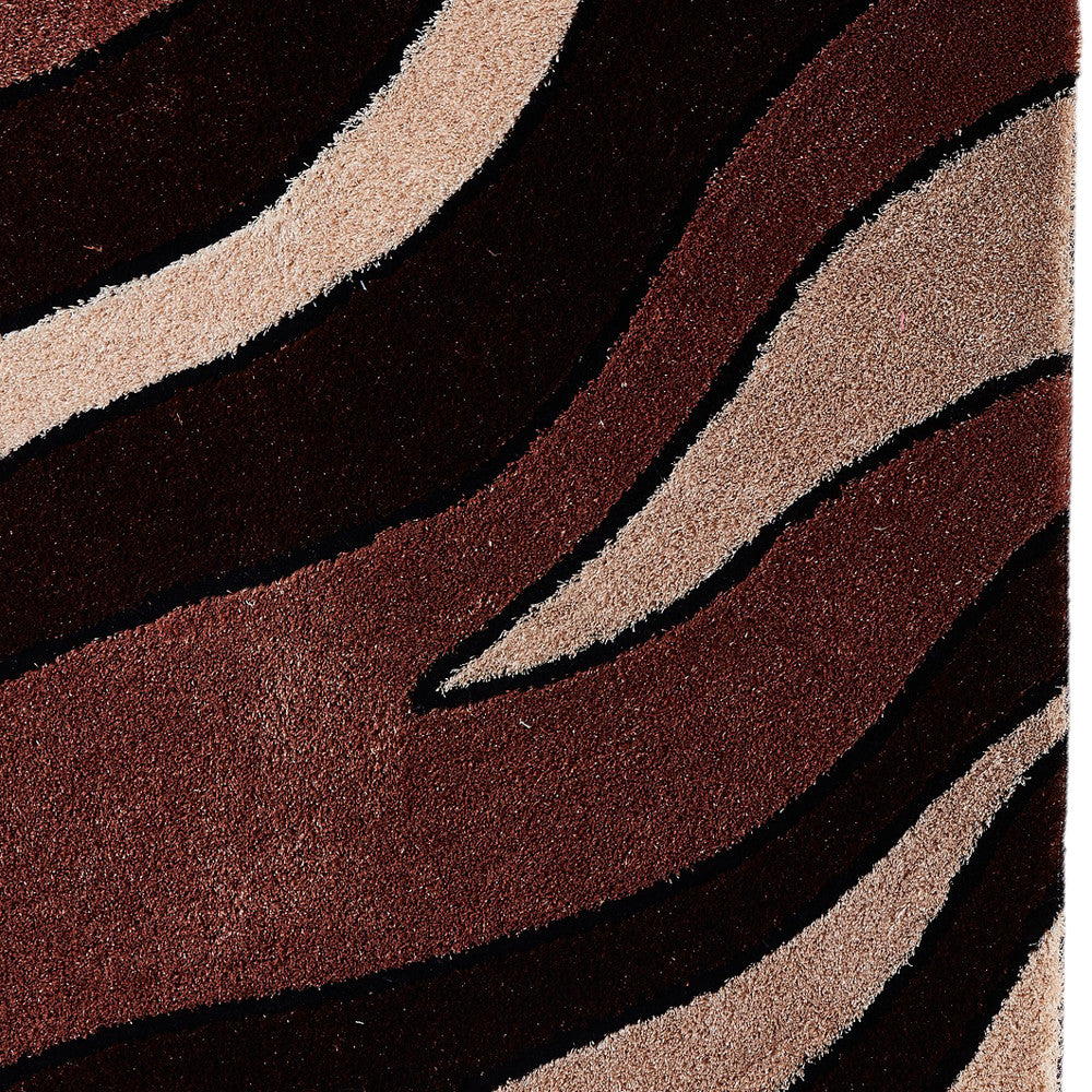 8' x 11' Beige Shag Hand Tufted Area Rug