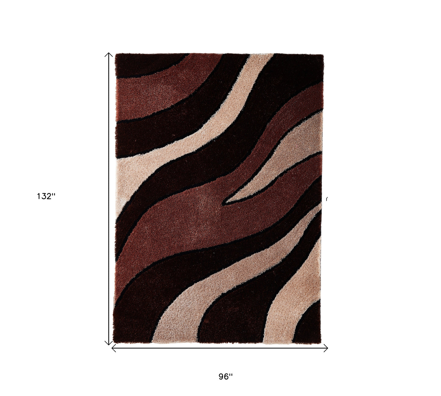 8' x 11' Beige Shag Hand Tufted Area Rug