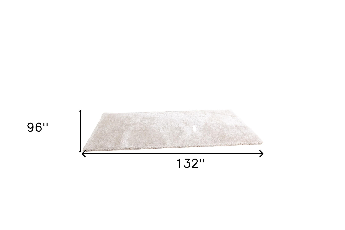 8' x 11' White Shag Hand Tufted Area Rug