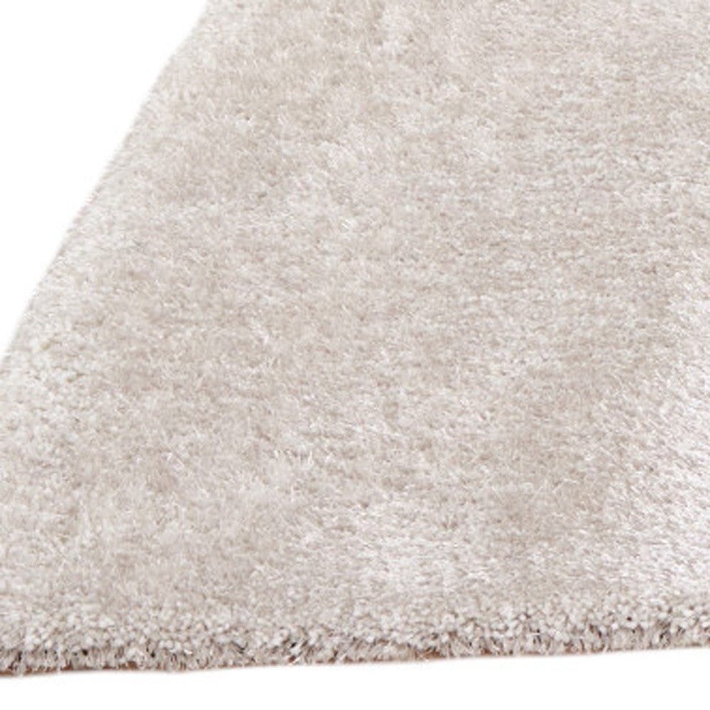 8' x 11' White Shag Hand Tufted Area Rug